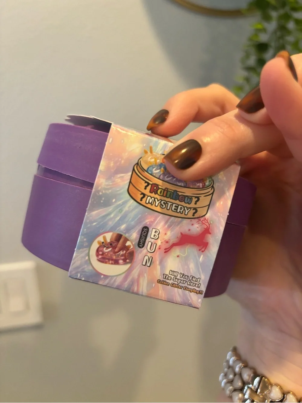 Rainbow Mystery Squishy Bun - Purple Squishy Fidget Toy